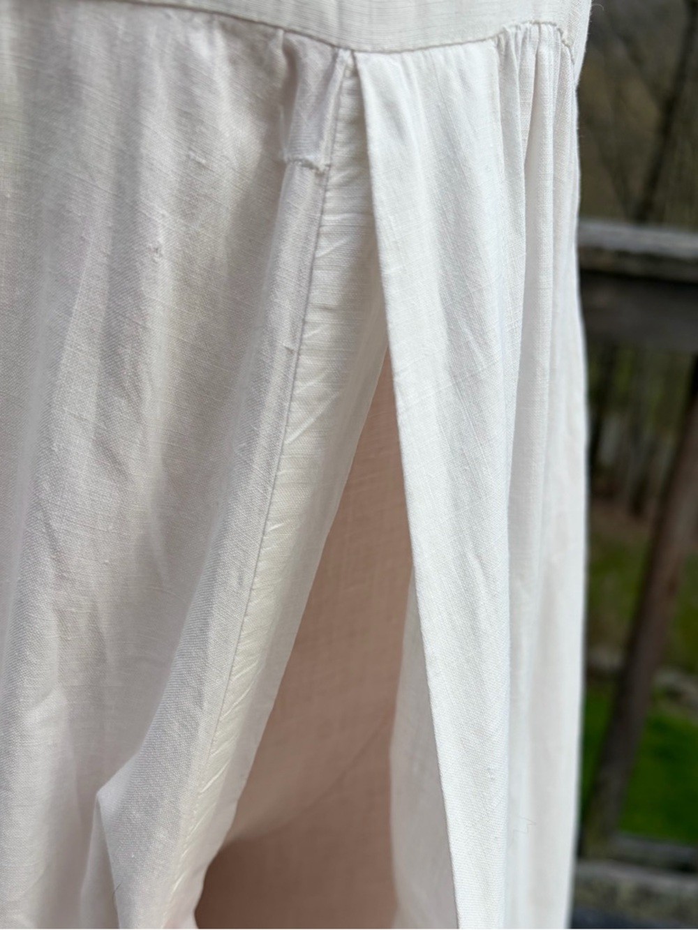 Antique Edwardian White Cotton Eyelet Tiered Prairie Midi Petticoat Dress Size 8 - Picture 10 of 16